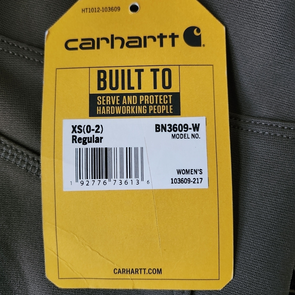 NEW Carhartt Womens Force Fitted Ankle Leggings XS Olive Utility Pockets - Picture 9 of 12